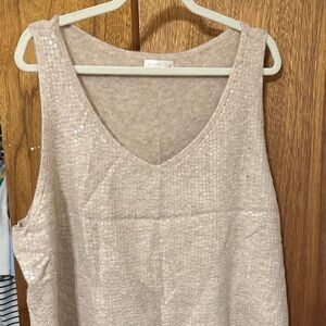 LC Lauren Conrad Sparkling Tan Tank Top